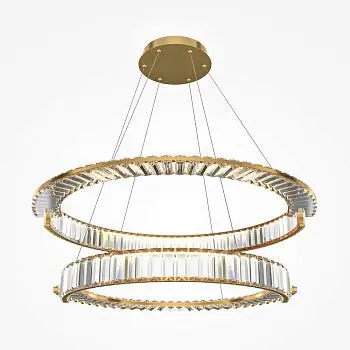 Pendelleuchte – Goldfarbenes Metall, 90 W Leistung, Neutralweiß, Ø80,5 cm - Krone | Maytoni