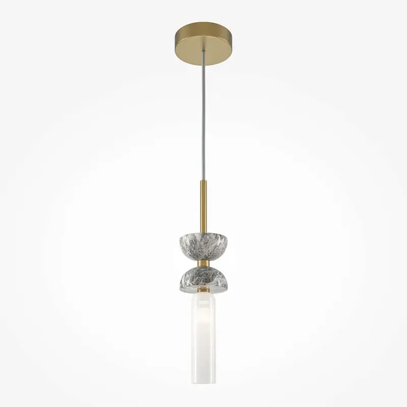 Pendelleuchte – Goldfarbenes Metall-Marmor, 28 W Leistung, G9 Fassung, 336,5 cm Höhe - Kyoto | Maytoni