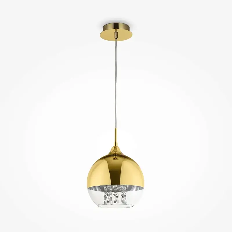 Pendelleuchte – Goldfarbenes Metall, Transparentes Glas, 1 × E27, Höhe 96 cm - Fermi | Maytoni