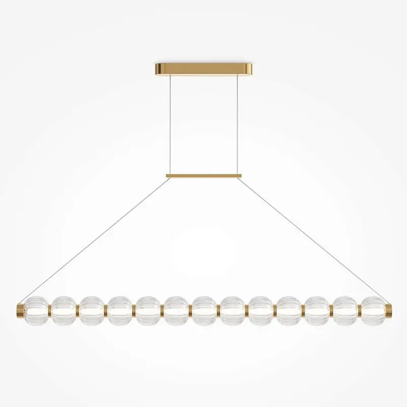 Pendelleuchte – Goldmetall, Schlankes Glas, 110 cm - Amulet | Maytoni