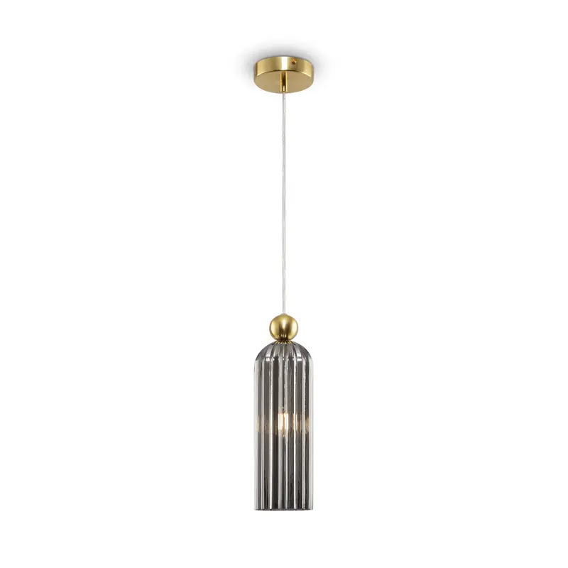 Pendelleuchte – Graues Glas, Gold Akzente, 180 cm Höhe - Antic | Maytoni