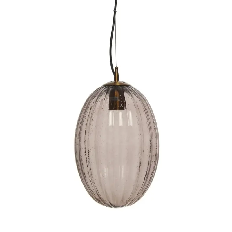 Pendelleuchte – Graues Glas, Retro-Stil, Strukturierte Oberfläche, 36 cm - Virgina 125 | Kayoom