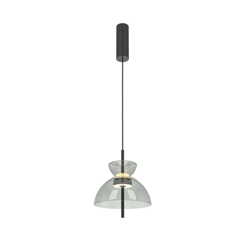 Pendelleuchte – Graues Glas, Warmes Licht, Schwarzes Metall - Bangkok | Maytoni