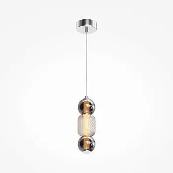 Pendelleuchte – Helles Chrom, Klares Glas, Edle Form - Drop | Maytoni
