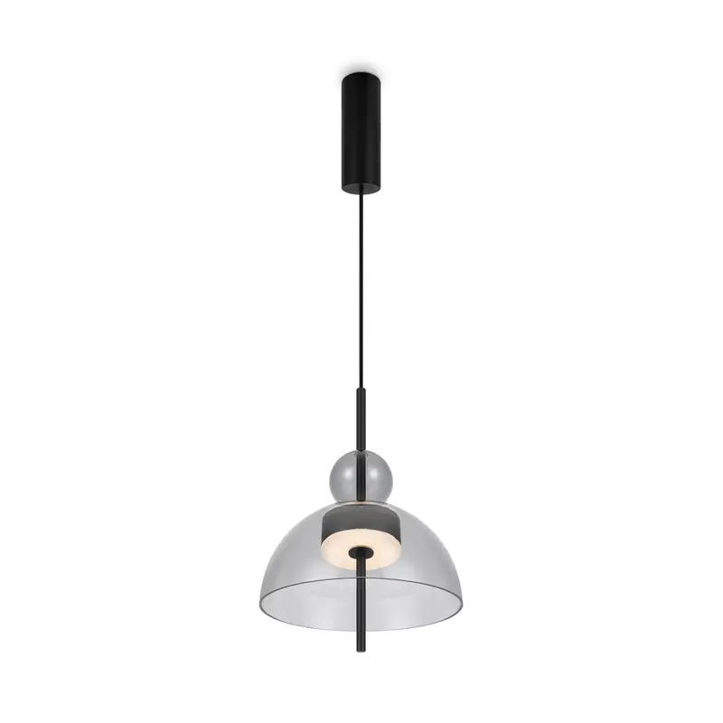 Pendelleuchte – Hellgraues Glas, Schwarzes Metall, 350 cm Höhe - Bangkok | Maytoni