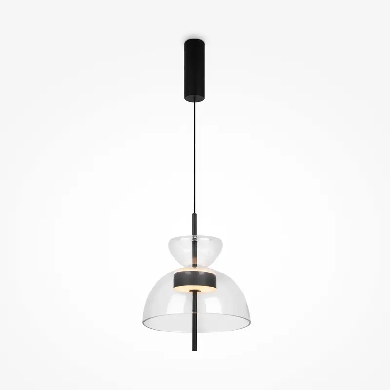 Pendelleuchte – Klares Glas, Warmweißes Licht, Schwarzes Metall - Bangkok | Maytoni