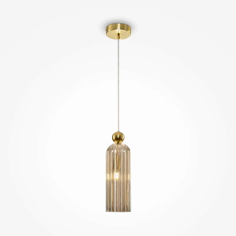 Pendelleuchte – Kognak Glas, Gold Akzente, 180 cm Höhe - Antic | Maytoni