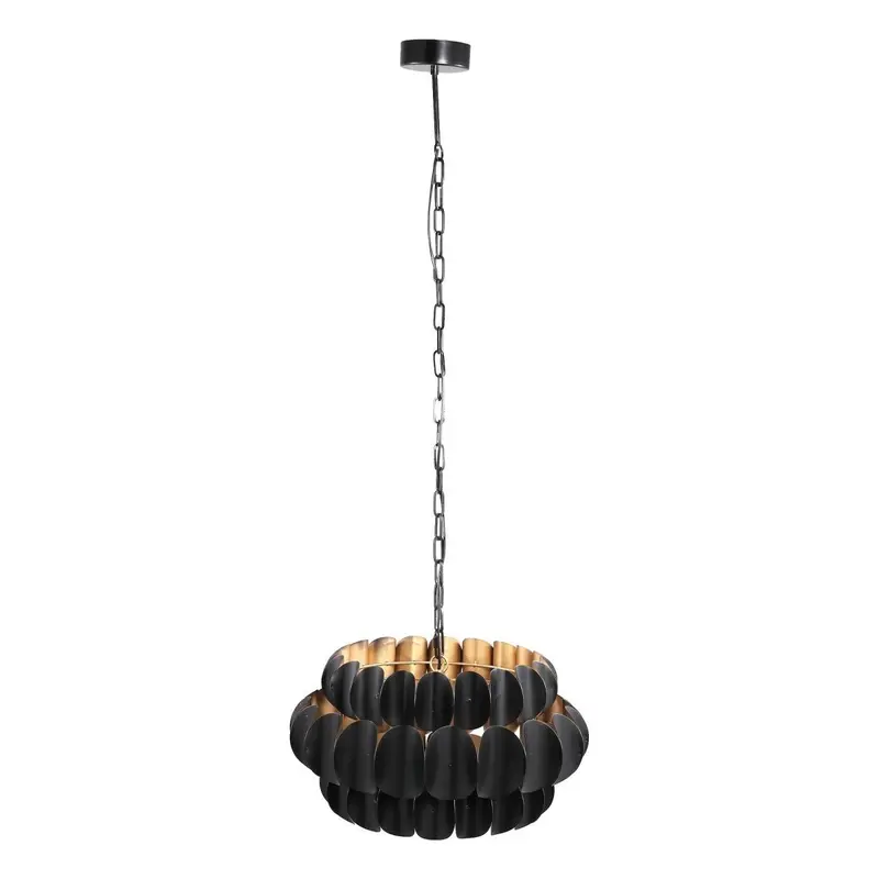 Pendelleuchte – Mattschwarzes Metall, Geschichtete Struktur, Minimalistisches Design - Terrin | PTMD
