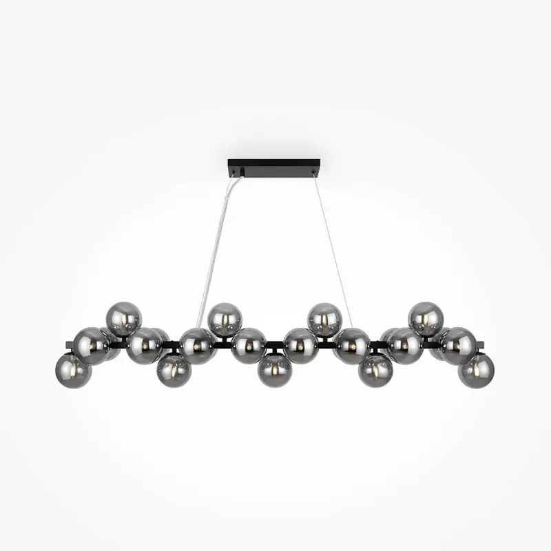 Pendelleuchte – Schwarzes Metall, 25-flammiges Design, Glasschirme - Dallas | Maytoni