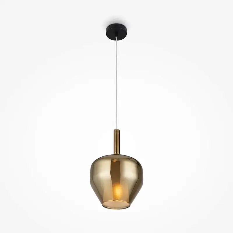 Pendelleuchte – Schwarzes Metall, 60 W E27, Goldglas, Höhe 334 cm - Duality | Maytoni