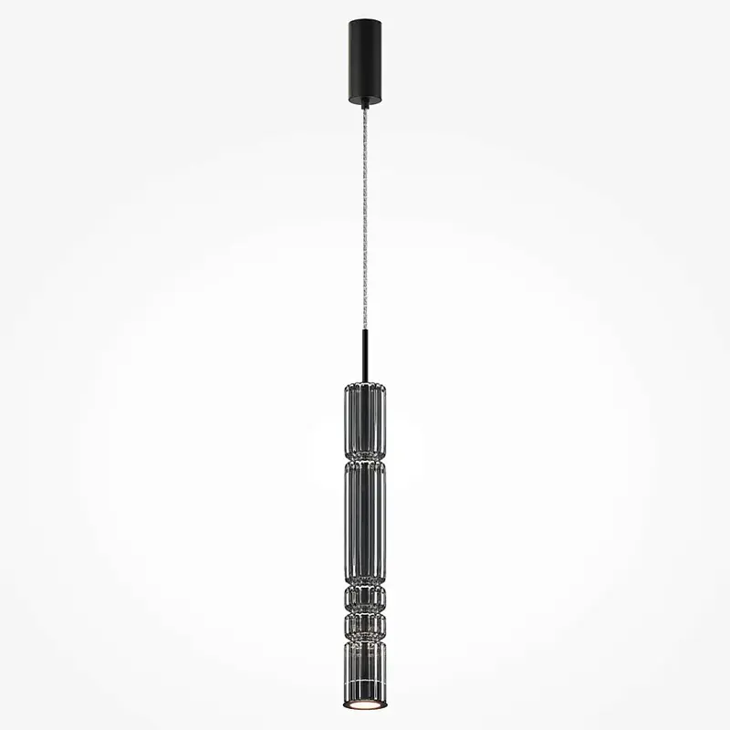 Pendelleuchte – Schwarzes Metall, 8 W Leistung, Warmweiß, 384 cm Höhe - Ordo | Maytoni