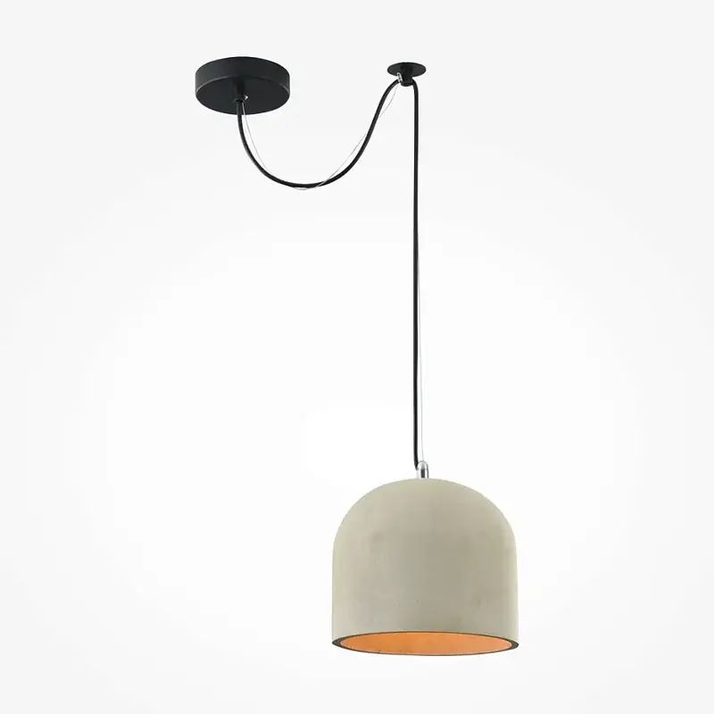 Pendelleuchte – Schwarzes Metall, Beton Schirm, 20 cm, E27 Fassung - Broni | Maytoni