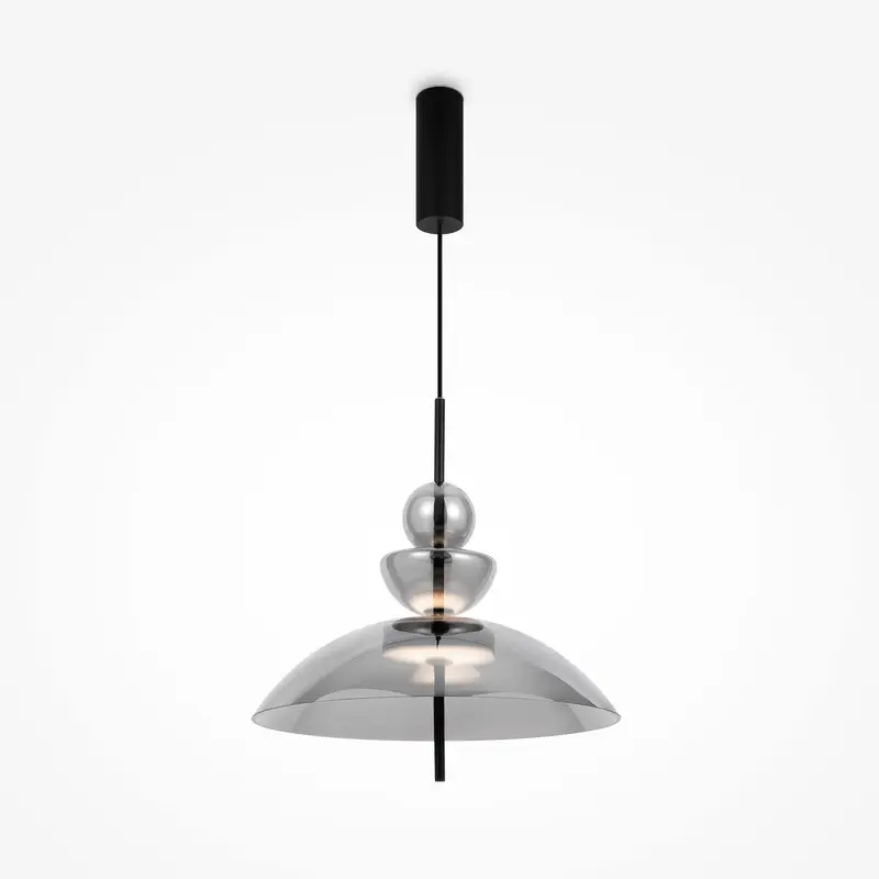 Pendelleuchte – Schwarzes Metall, Cognacglas, Warmweißes Licht - Bangkok | Maytoni