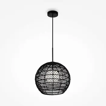 Pendelleuchte – Schwarzes Metall, Ø30 cm, G9 Fassung, Höhenverstellbar - Cane | Maytoni