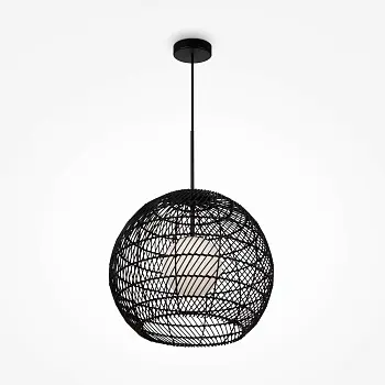 Pendelleuchte – Schwarzes Metall, Ø40 cm, G9 Fassung, Höhenverstellbar - Cane | Maytoni