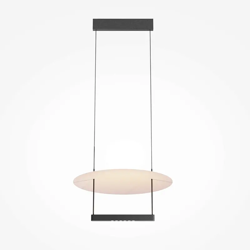 Pendelleuchte – Schwarzes Metall, Sanftes Reflexionslicht, 42 cm Schirm, 23 W, dimmbar - Ambience | Maytoni