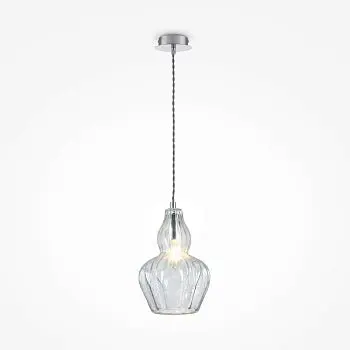 Pendelleuchte – Transparentes Glas, Nickel-Finish, Strukturglas - Eustoma | Maytoni
