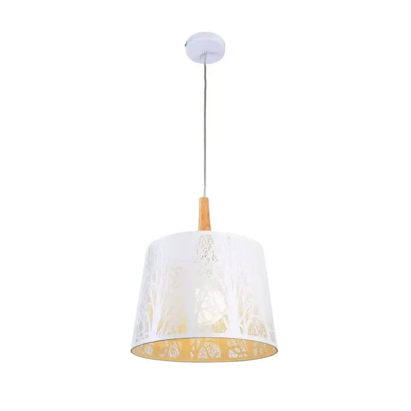Pendelleuchte – Weiße Farbe, Metall Holz, Industrielles Design - Lantern | Maytoni