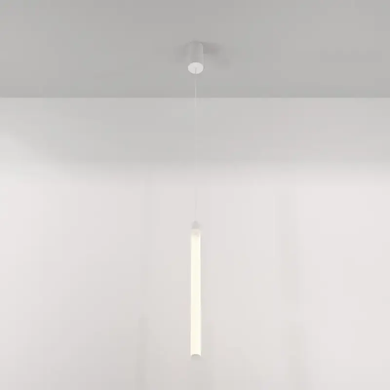 Pendelleuchte – Weißes Aluminium, 20W LED, Warmweiß Licht, Ø3 cm - Ray | Maytoni