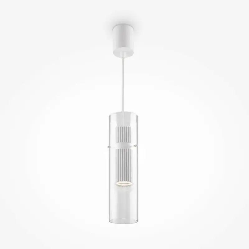 Pendelleuchte – Weißes Aluminium, Schlanke Form, Höhe 170 cm - Dynamics | Maytoni