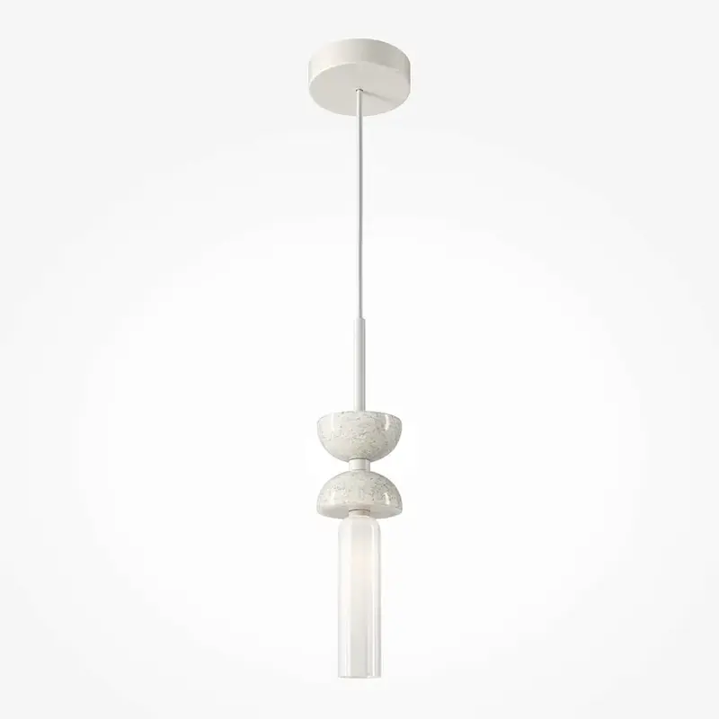 Pendelleuchte – Weißes Metall-Marmor, 28 W Leistung, G9 Fassung, 336,5 cm Höhe - Kyoto | Maytoni