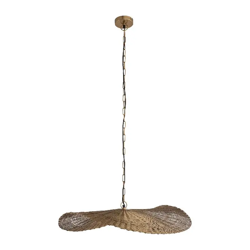 Pendelleuchte – Wellen Design, Runde Form, Eisenmaterial, Gold, S – Shauney | PTMD