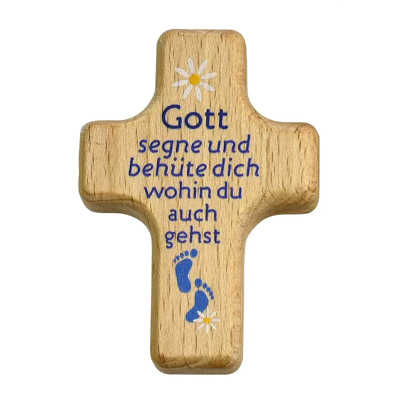 personalisiertes Handkreuz 6cm mit Gravur auf der Rückseite Einschulungsgeschenk