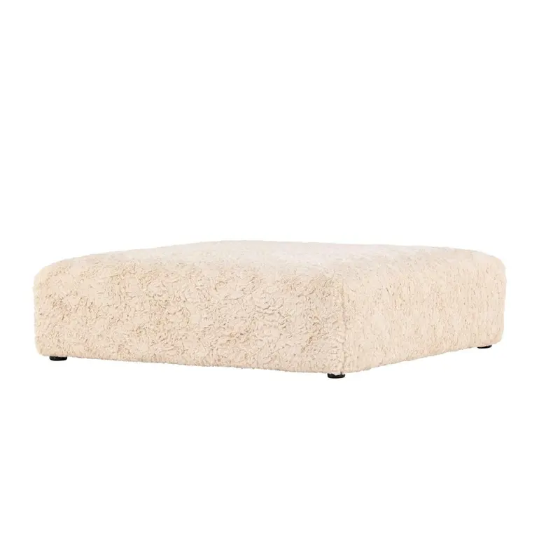 Polsterhocker Frankie 100*100cm aus Kunstfell - Beige