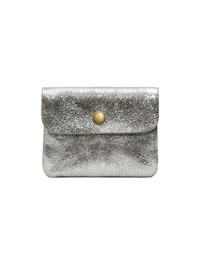 Portemonnaie Leder Klein I Silber