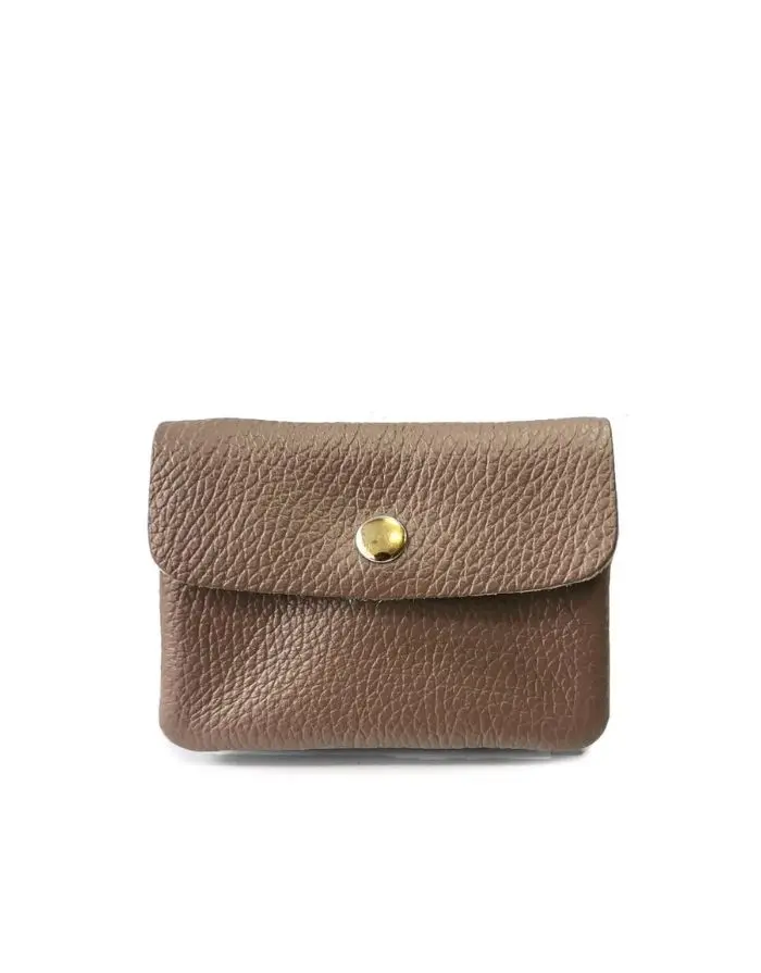 Portemonnaie Leder Klein I Taupe Foncé