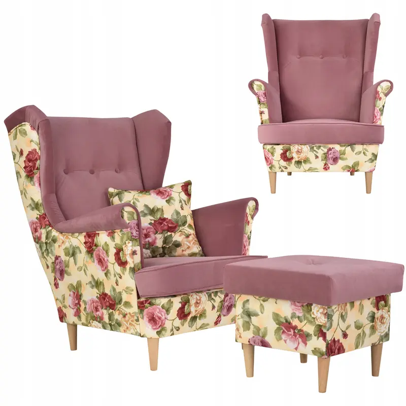 Pouf Ari Fußhocker Ausführung ROSE 01 / TRINITY 23