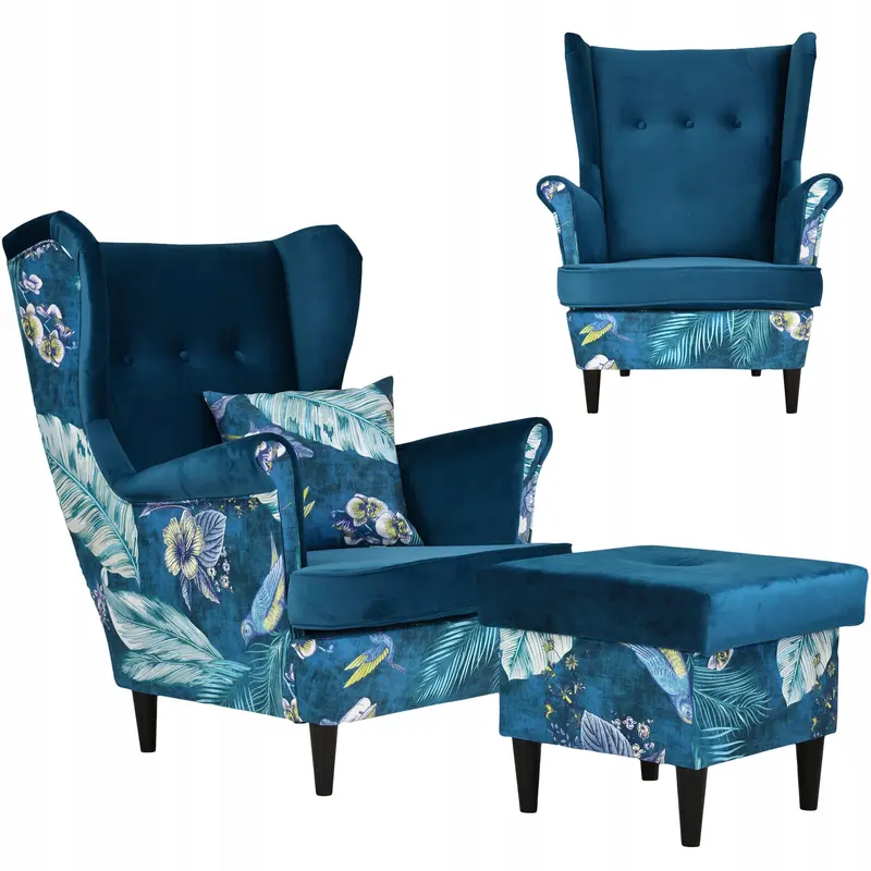 Pouf Ari Fußhocker Ausführung SPRING 1 / ROYAL 19