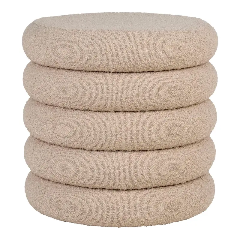 Pouf Brooklyn aus Teddy Bouclé Ø44cm - Beige