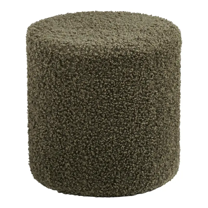 Pouf Ejby aus Teddy Bouclé Ø34cm - Grün
