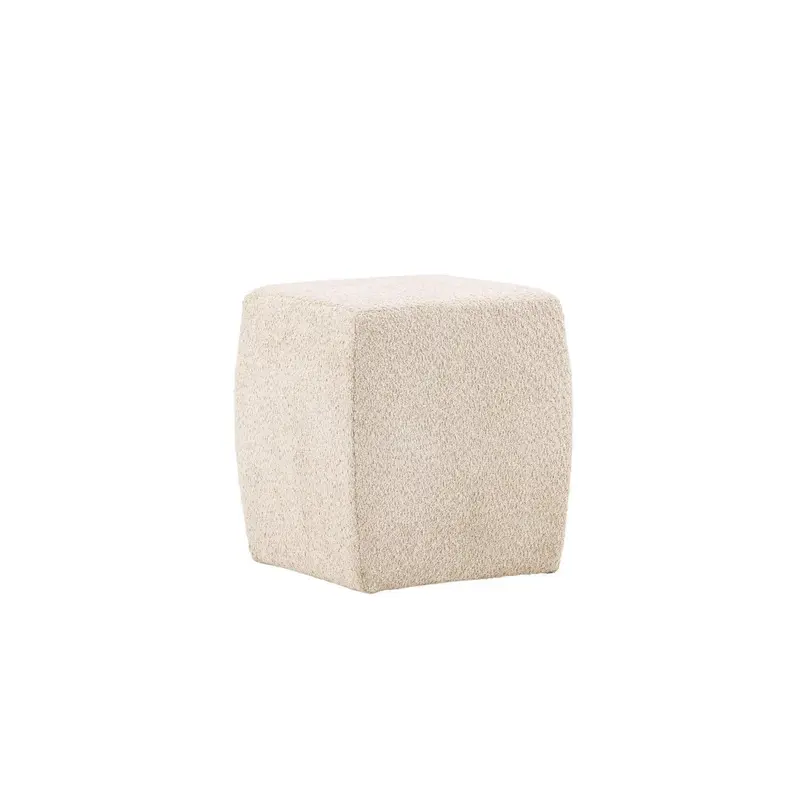 Pouf Hocker Neapel aus Teddy Bouclé 40*40cm - Beige