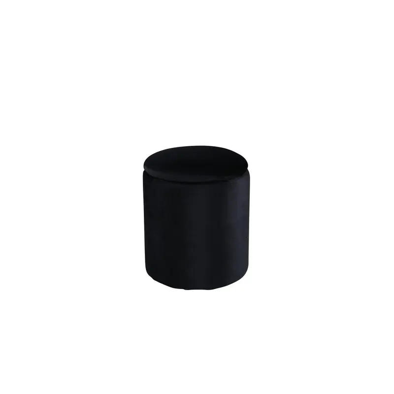 Pouf Limpen aus Samt Ø32cm - Schwarz