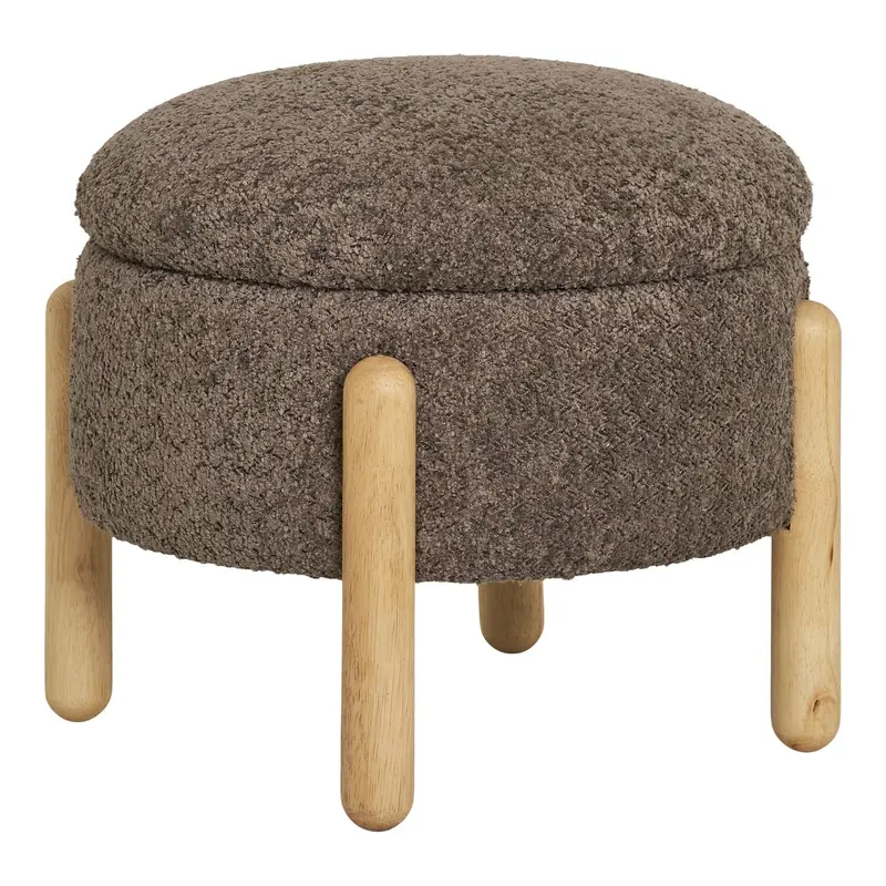 Pouf Medas mit Stauraum Ø45cm - Braun