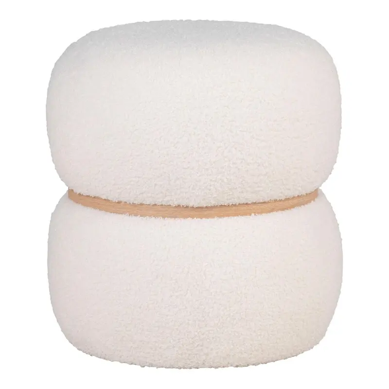 Pouf Milford aus Teddy Bouclé Ø38cm - Weiß