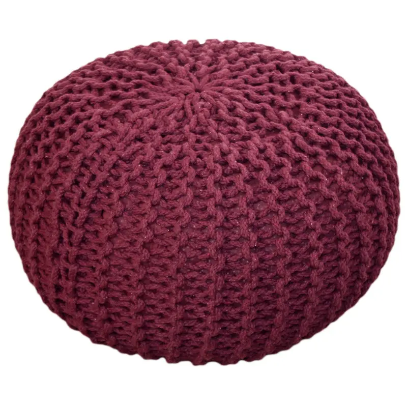 Pouf – Recycelte Baumwolle, Chunky Strick, Bordeaux Farbe, 55 cm | MVG Voglrieder