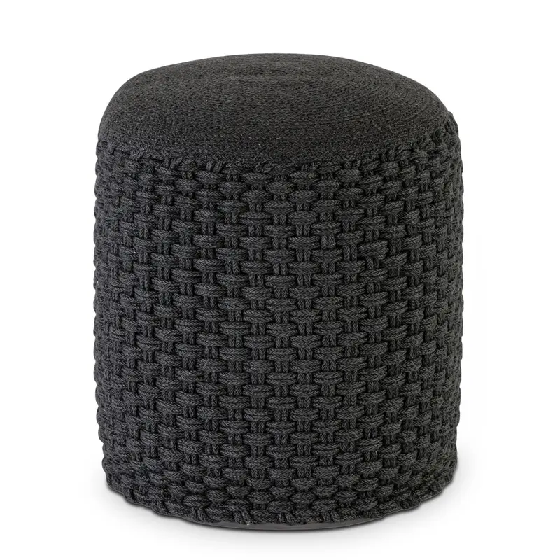 Pouf – Recycelter Kunststoff, Strick Design, Anthrazit Grau - Merino | MVG Voglrieder