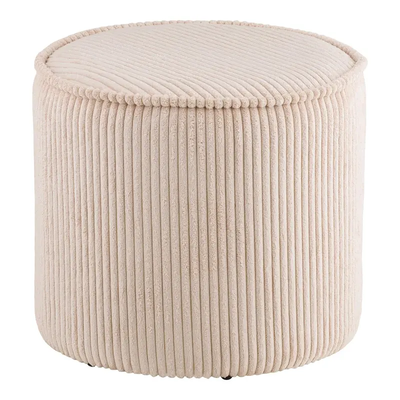 Pouf Taupo aus Cord Ø40cm - Beige