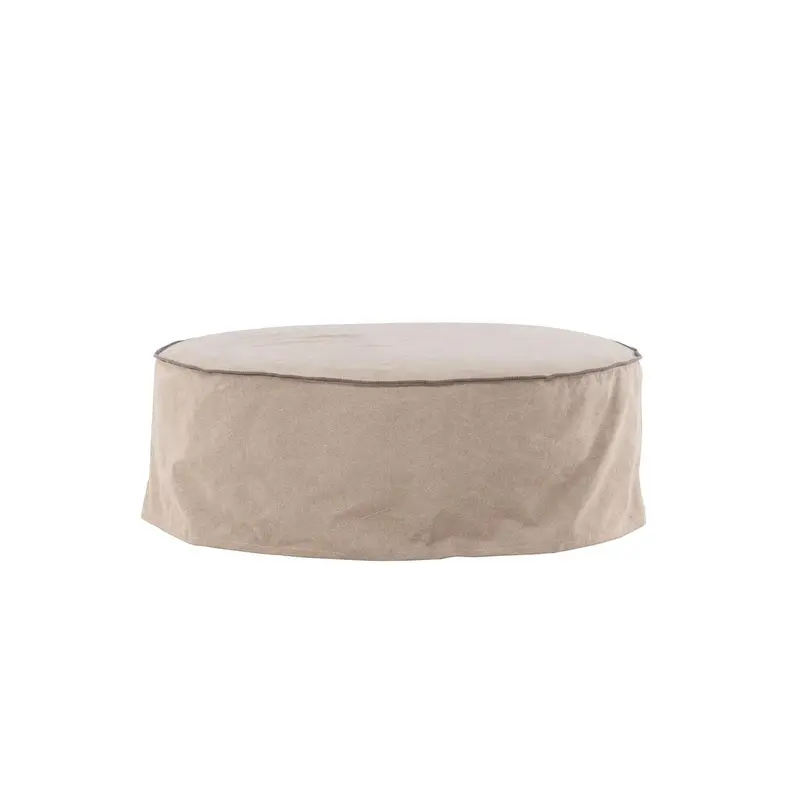 Pouf Vindö aus Leinen Ø101 cm - Braun