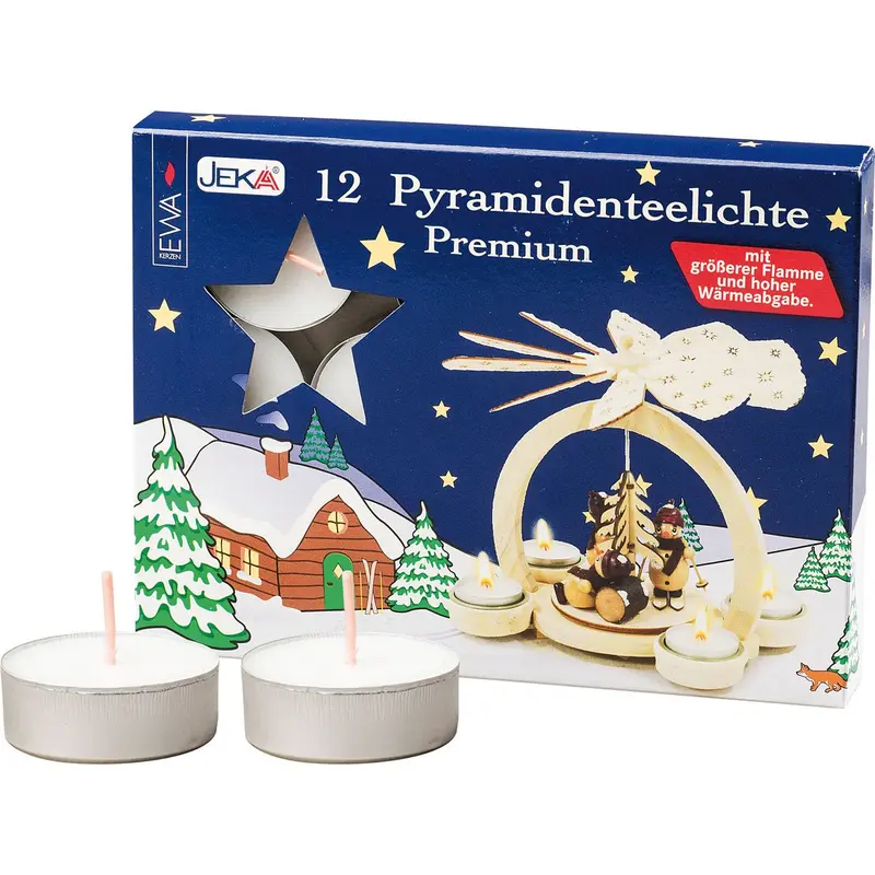 Premium Pyramidenteelichte in weiß mit Aluhülle