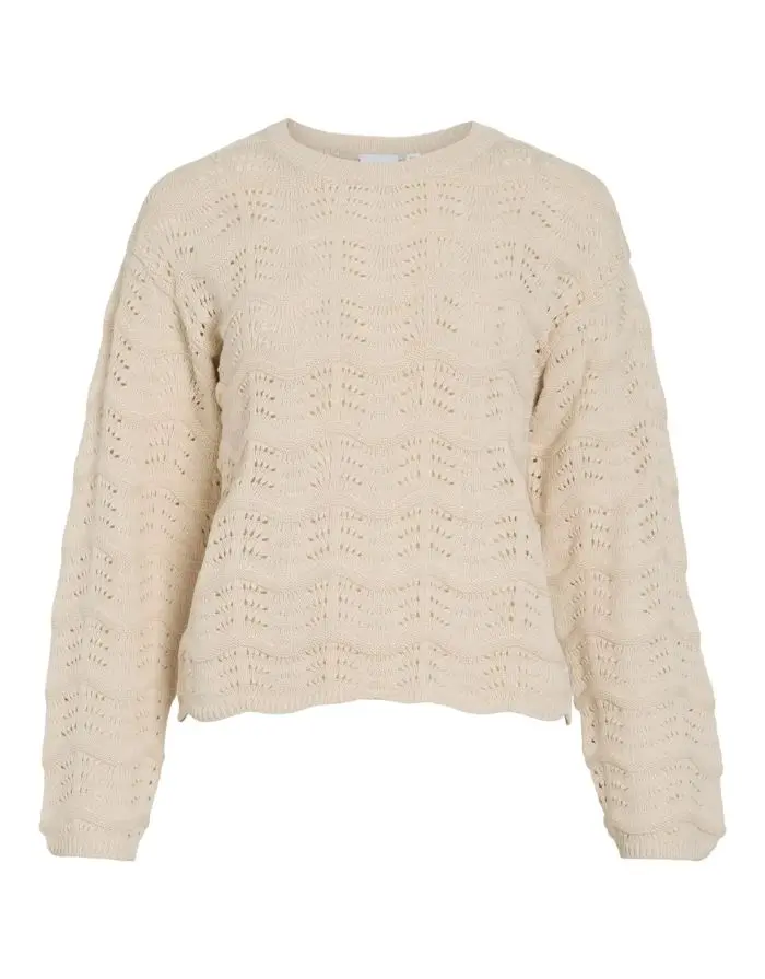 Pullover Viwave Pointelle Knit I Birch