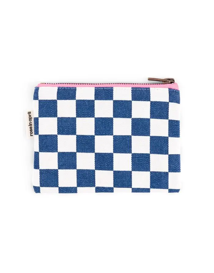 Purse Marie I Checks Blue Ecru