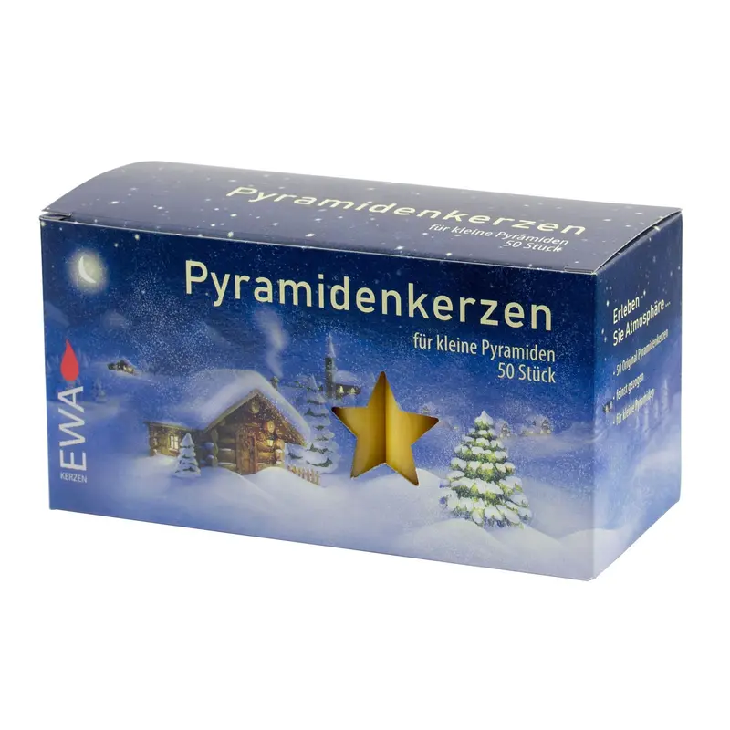 Pyramidenkerzen  ⌀ 1,4 cm, 7,4 cm hoch, 50er Pack, gelb