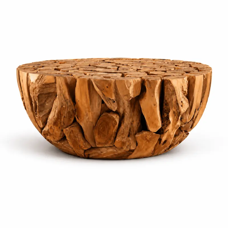 RANTING CURVE Couchtisch aus Wurzelholz Ø 80 cm