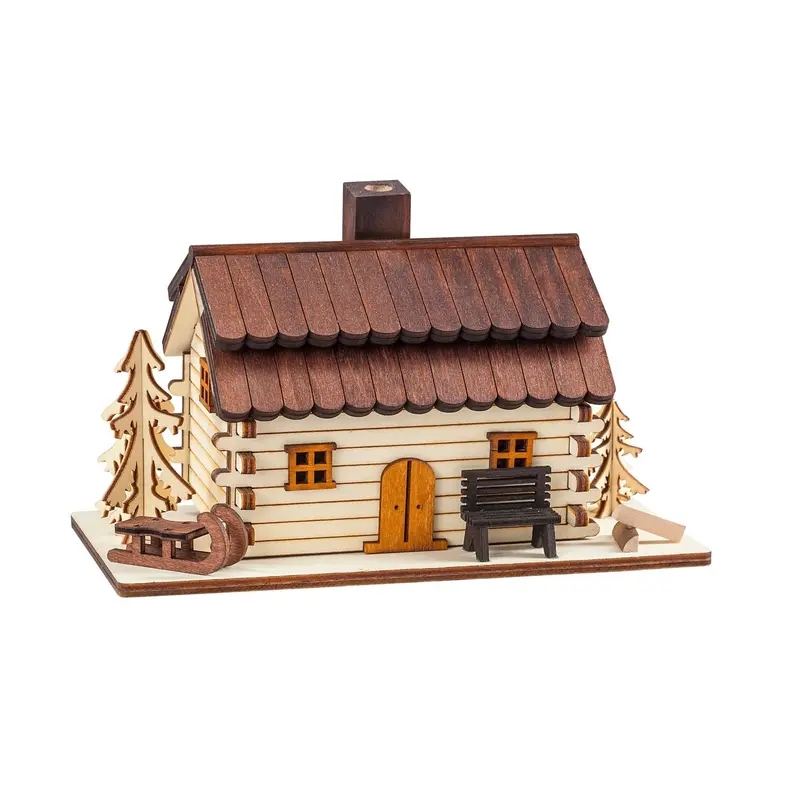Räucherhaus "Waldhütte", natur, 12 cm