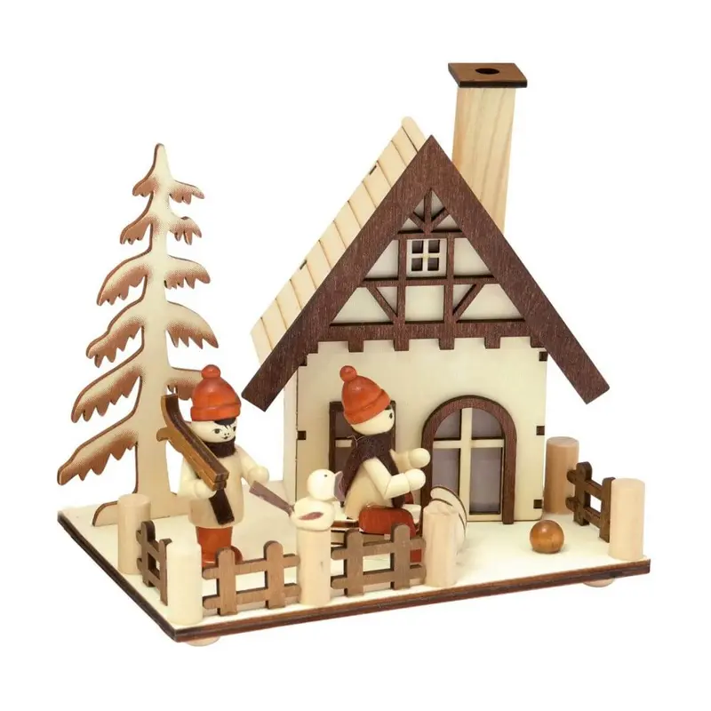 Räucherhaus "Winterspaß", natur, 15 cm