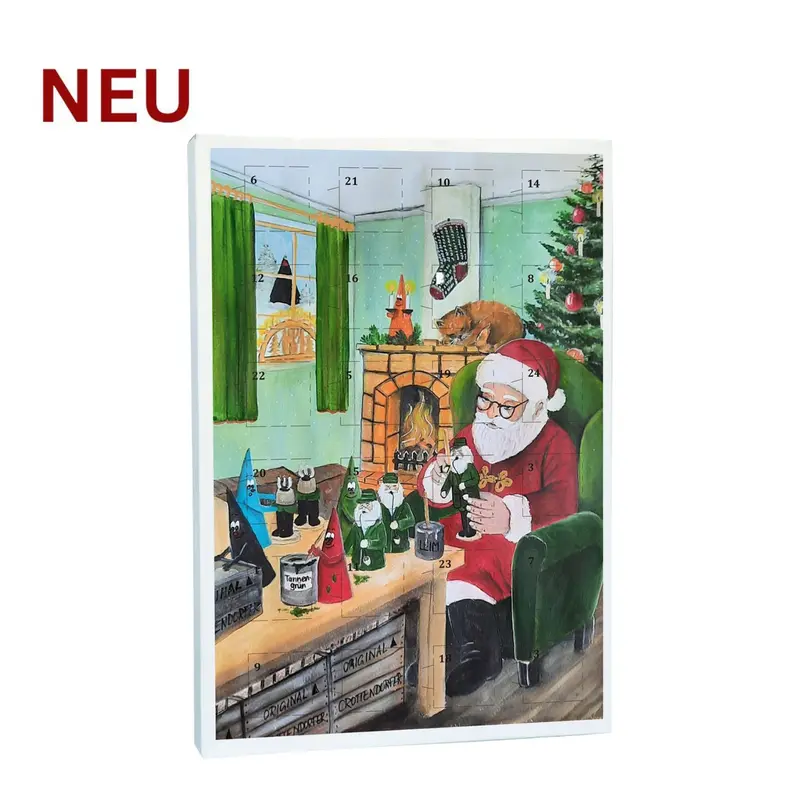 Räucherkerzen Adventskalender, Hochformat mit 24 Räucherkerzen gefüllt